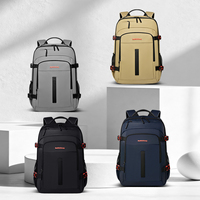 Sac d'ordinateur portable unisexe personnalisé avec logo, imperméable, fermeture éclair en PU, durable, sac à dos à bandoulière, doublure en polyester, 20-35L