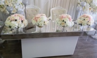 Hotel Event Party Hochzeits torte Tisch Spiegel platte Acryl Braut tisch Set mit weißer Box Basis