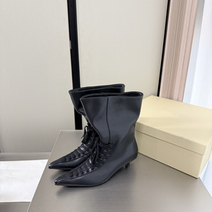 Original Craft Plain Upper Almond Toe Mid Heel <strong>Ankle</strong> <strong>Boots</strong> Fashion <strong>Italian</strong> Style <strong>Women</strong> Daily <strong>Boots</strong> - Product Image 4