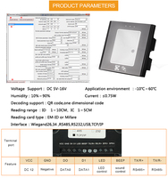 Lector de Códigos QR Inteligente con Red TCP IP RJ45, Interfaz HTTP Modbus USB TTL RS232, Escáner de Códigos QR Integrado RFID NFC 13.56Mhz IC