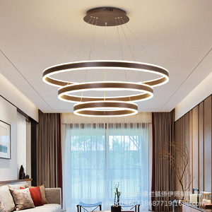<span class=keywords><strong>HHot</strong></span>, iluminación montada Popular, lámpara colgante de lujo de acero inoxidable, círculo dorado, diseño moderno, candelabros Led, luz colgante - Product Image 4