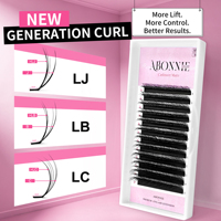 Extensions de cils Abonnie LJ LB LC, cils en camélia à double couche, cils pré-attachés, extensions de cils en camélia 5D