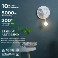 Lampe murale LED à commande par interrupteur, design créatif en résine, pour la maison, l'hôtel, la villa, la salle à manger, le restaurant