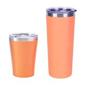 12/22oz Tapered Double Wall Stainless Steel Vacuum Cup Thermal Travel Coffee Mug Insulated Wine Beer Coffee Tumbler With Lid