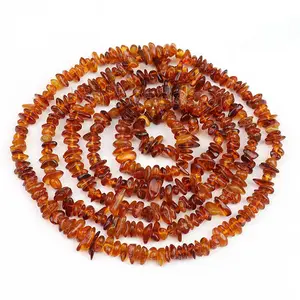 Wholesale Natural Cheap Chip Amber Stone Beads For Woman Bracelets Making 8mm Irregular
