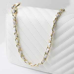 Cinturino per Telefono in Pelle Intrecciata, Catena per Borsa Fatta <span class=keywords><strong>a</strong></span> Mano, <span class=keywords><strong>Tracolla</strong></span> in Metallo Placcato Oro, Cordino per Telefono in PU 120cm - Product Image 4