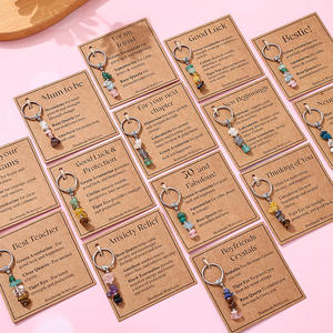 Porte-clés en pierre naturelle, cadeau pour les nouveaux départs, petits porte-clés en pierres de guérison pour soulager l'anxiété, breloques pour sac à main, cadeau - Product Image 5