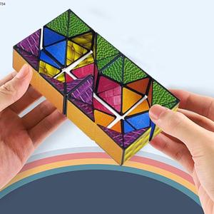 Cubo de Rompecabezas, Juego Educativo Temprano para Niños, Juguete de Pensamiento y Cognición de Plástico Colorido, Cubo de Rubik Cambiable en Caja - Product Image 2