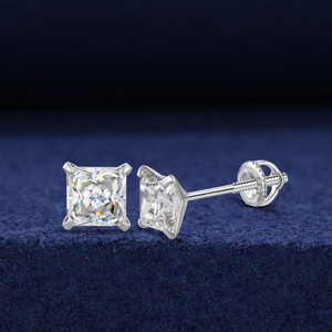 <span class=keywords><strong>Orecchini</strong></span> a Lobo in <span class=keywords><strong>Argento</strong></span> Sterling 925 Placcato Oro Bianco con Diamante Moissanite Taglio Principessa VVS per <span class=keywords><strong>Uomo</strong></span> e Donna - Product Image 4
