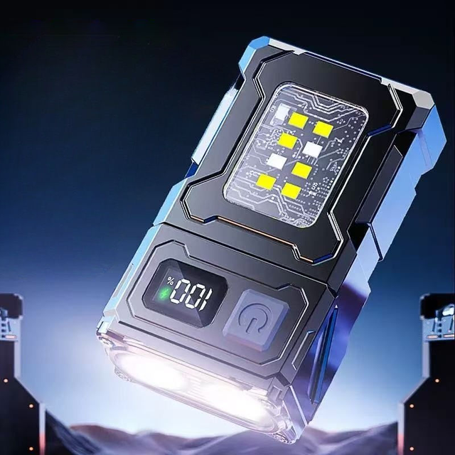 Min LED Outdoor Camping Multi Tool Edc Usb Rechargeable Keychain Light Pocket Flashlight Zoomable Dimmable Folding Angle