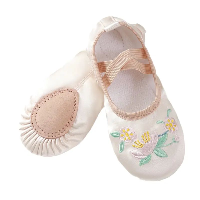 Ballet Shoes for Girls Kid' Training shoes Leather Split Sole Slippers for Toddler Children dance shoes