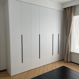 Armadio Moderno Personalizzabile con Porte in Vetro <span class=keywords><strong>e</strong></span> MDF, Mobile Durevole per Camera da Letto Progettato per Uso Domestico - Product Image 1