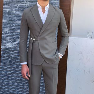 Costumes pour hommes Costumes ajustés à double boutonnage personnalisés pour hommes Costumes modernes de <span class=keywords><strong>mariage</strong></span> d'affaires - Product Image 4