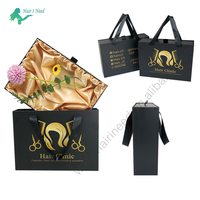 Boîte cadeau de luxe personnalisée avec logo, doublée de satin, avec ruban, pour emballage d'extensions de cheveux et accessoires de perruques