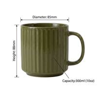 Tasse à café en céramique artisanale personnalisée, simple, rayée et embossée, pour lait, eau, thé, cappuccino