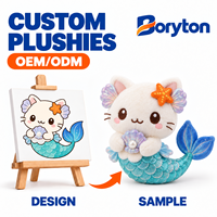 Peluches personnalisées OEM ODM, peluche chat sirène personnalisée, poupée mascotte personnalisée, peluche animale douce sur mesure