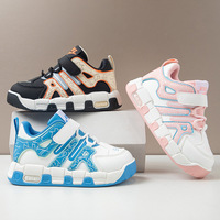 Baskets en microfibre imitation pour garçons et filles, Nouveautés Automne 2026, style coréen, décontractées et tendance, type « Dad Shoes », fermeture Velcro