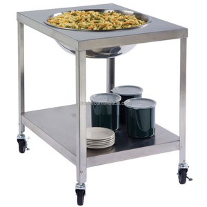 Chariot de rangement mobile en acier inoxydable pour bols mélangeurs, chariot commercial pour équipement de cuisine, avec niveau de rangement - Product Image 2