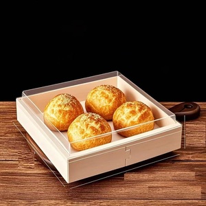 Hình Vuông Và Hình Chữ Nhật Hình Dạng Để Đi Sushi Hộp Salad Bằng Gỗ Nhỏ Bánh Mì Bánh Quy Charcuterie Container Thực Phẩm Với Nắp Nhựa - Product Image 5