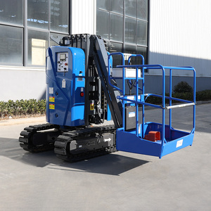 Nuevo 9,5 M <span class=keywords><strong>Manlift</strong></span> Warehouse Equipment Boom Lift 8M Single Mast Plataforma de trabajo aéreo autopropulsada Elevadores Precio 200kg - Product Image 3