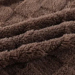 Factory Direct 3D Sherpa Jacquard Plush Fleece Fabric OEM Two-side Warm Soft Plush Fleece Jacquard 3D Sherpa Fabric