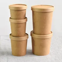 Vente en gros de boîtes à emporter en papier kraft personnalisées pour restaurant restauration rapide services personnalisés pour l'emballage de nouilles