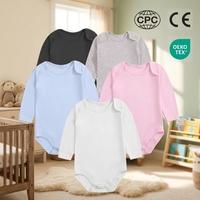 Combinaison bébé 100% coton à manches longues, barboteuse pour nouveau-né, combinaison pour nourrisson, unisexe, vente en gros, logo personnalisé