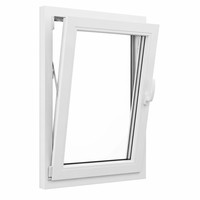 Fenêtre à battant et à bascule en PVC double vitrage de style européen sur mesure, moderne, haute sécurité, ventilée, pour maison