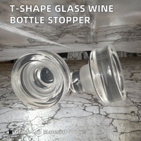 Bouchon en verre en forme de T avec couvercle et logo personnalisé Bouchons de bouteilles jetables pour bouchons de couvercles de whisky brandy premium