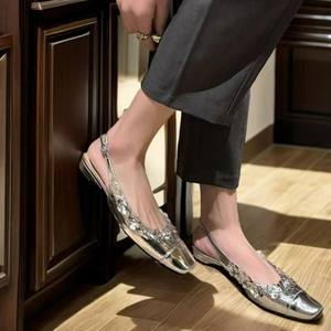 Sandali Eleganti Casual da Donna QuiteS 2026 con Punta Quadrata Floreale, Senza Tallone, Slip-On, <span class=keywords><strong>Tacco</strong></span> <span class=keywords><strong>Basso</strong></span> e Grosso per l'Estate - Product Image 5