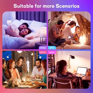 <span class=keywords><strong>Ampoule</strong></span> LED intelligente WiFi RGBW à intensité variable et changement de couleur, culot E27 en aluminium, contrôle vocal Alexa, 800lm CRI 80-90 - Product Image 4
