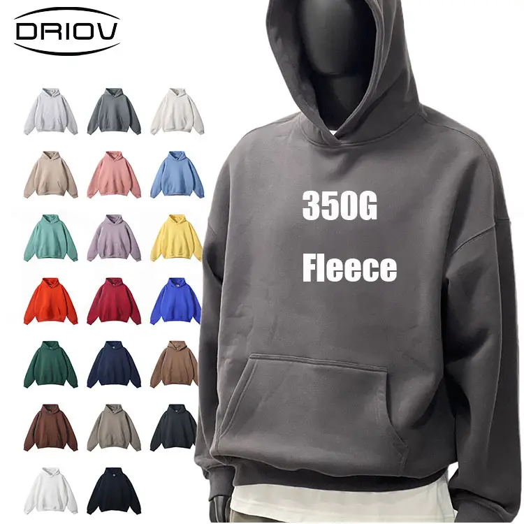 No String Custom 100% cotone Blank Heavy Weight Vendors felpa con cappuccio Drop Shoulder oversize 350 Gsm Fleece Vintage Unisex felpa con cappuccio