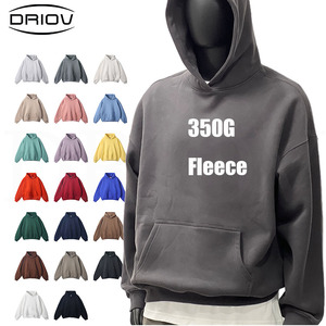 No String Custom Polyester Cotton Blank Heavy Weight Vendors Hoodie Drop Shoulder Oversized 350 Gsm Fleece Vintage Unisex Hoodie