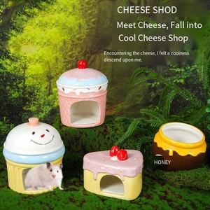 Hamster Golden Hamster Fancy Rat Summer Cooling Nid en céramique-Cartoon French Cream Heatstroke Prevention Ice House - Product Image 2