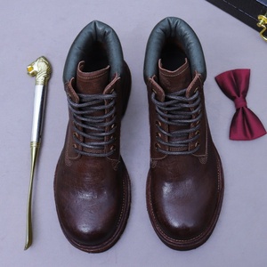 Botas de Hombre con Punta Redonda y Caña Alta para Invierno, con Aumento de Altura, Elegantes, Construcción Goodyear Welt, Material de Cuero Genuino de Caballo - Product Image 4