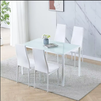 Vente en gros Ensemble table à manger en verre Ensemble table basse en verre Salon Table à manger en verre Ensemble 4 chaises