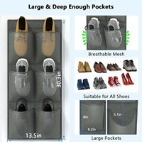 2 packs de 12 grandes poches en maille pour porte de placard, porte-chaussures suspendu, support de chaussures ou rangement de chaussures pour camping-car.