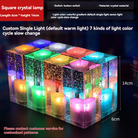 Lampe de table en cristal veilleuse à LED, lampe de chevet à atmosphère romantique avec lumière chaude pour chambre à coucher salon décoration intérieure