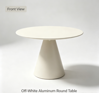 Table d'appoint ronde moderne en aluminium thermolaqué avec base conique, table de bistrot extérieure pour café, patio, balcon, maison, jardin