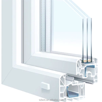 Ventana Abatible de Cocina Moderna con Perfil de UPVC de Alta Calidad y Diseño Alemán, con Características Impermeables e Insonorizadas