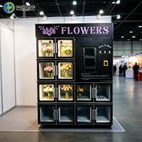 Vitrine d'exposition visible pour distributeur automatique de fleurs destinée aux centres culturels urbains