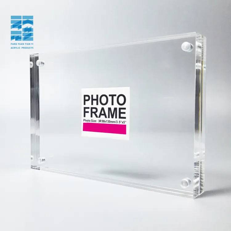 Acrylic Photo Frames 3.5x5'' Double Sided Magnetic Picture Frame  Desktop Frameless Postcard Display