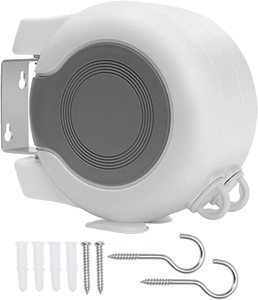 Double ligne de séchage rétractable, <span class=keywords><strong>corde</strong></span> à <span class=keywords><strong>linge</strong></span> robuste rétractable, <span class=keywords><strong>corde</strong></span> à <span class=keywords><strong>linge</strong></span> pour séchage intérieur et extérieur - Product Image 1