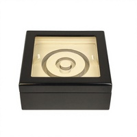 Boîte à bijoux en bois haute brillance avec fenêtre en acrylique, logo personnalisé, insert en mousse, boîte de rangement de luxe pour bracelets, pendentifs, emballage cadeau