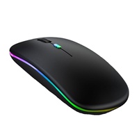Souris sans fil rechargeable optique RGB de type C, portable, mince, 1200 DPI, BT 2.4G, USB, pour PC portable, modèle AC001 personnalisé