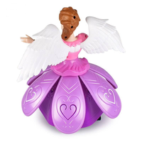 Jouet de princesse fée dansante électrique avec musique et lumières LED, figurine rotative interactive, robot lumineux pour enfants
