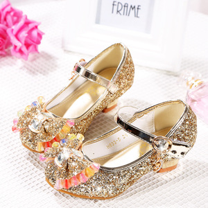 2025 New Inspired <strong>Frozen</strong> Elsa Soft Sole <strong>Dress</strong> Shoes Girls' Crystal-Embellished High Heels Princess Shoes - Product Image 6