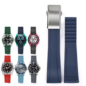 Correa de reloj de goma de silicona líquida de 22mm para Rolex <span class=keywords><strong>Submariner</strong></span>, correa de reloj de goma Universal cortable de 20mm y 22mm para Omega - Product Image 3