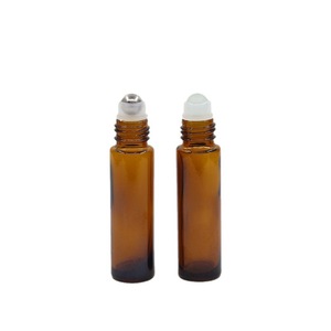 Botella de vidrio ámbar delgada de 5ml y 10ml al por mayor, vacía, para perfume o aceite, con rodillo de acero inoxidable/vidrio para <span class=keywords><strong>crema</strong></span> de cuidado de la piel. - Product Image 6