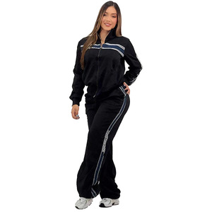 Completo Due Pezzi Casual da <span class=keywords><strong>Donna</strong></span> in Acciaio Pressato, Antipilling, Nuovo Stile Europeo e Americano, Tendenza Cross-Border, Completo con Pantaloni a Gamba Larga - Product Image 5